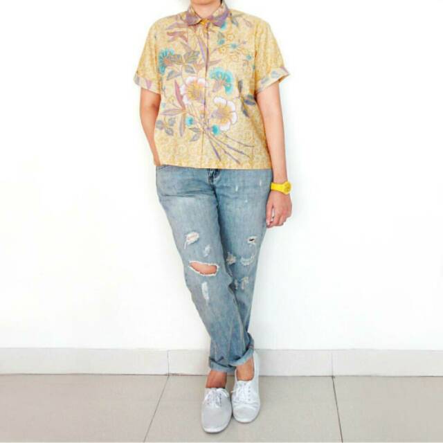 SALE Jenna Batik Boxy Shirt | Kemeja Blouse Batik Wanita
