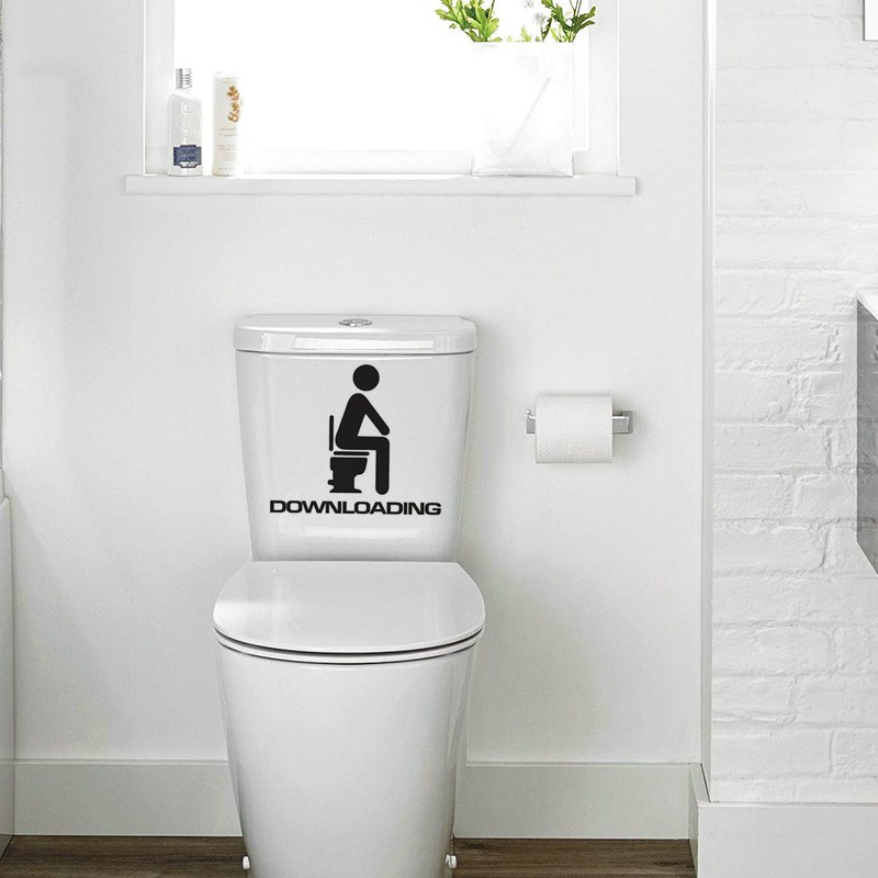 [Checkout Rp1000] Reliza Wallsticker Toilet DOWNLOADING Kamar Mandi