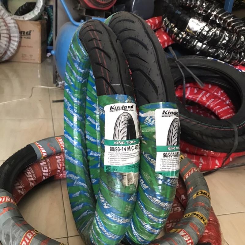 sepasang 2 ban matic 80/90-14 dan 90/90-14 non tubeless kingland depan belakang ban beat vario mio j
