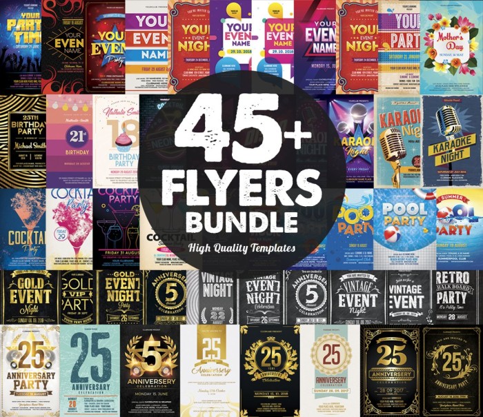 45 Flyers Bundle - Photoshop &amp; Illustrator