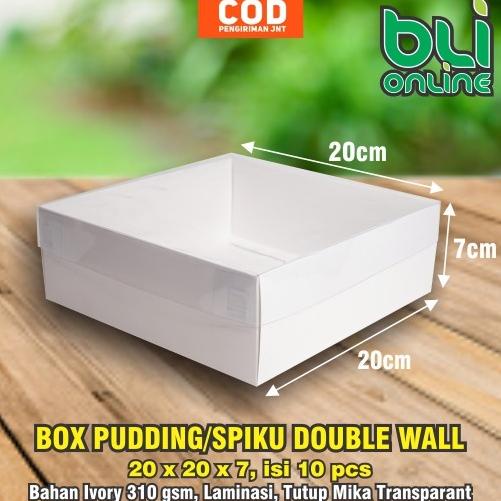 

Box Pudding / Kardus Spiku / Box Kue / Doublewall 20x20x7 isi 10pcs
