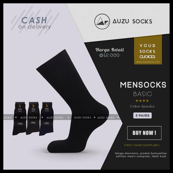 Aigu Kaos Kaki Kantor Hitam Pria Kerja - Mensocks Computer - Hitam Aq6N