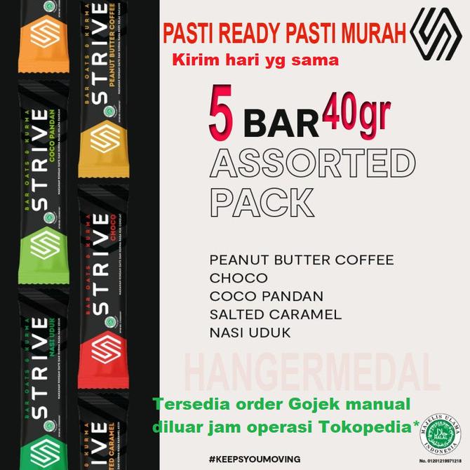

Cuci Gudang Awal Tahun STRIVE 40g FULL ENERGY BAR Assorted MIX 1 Box isi 5pcs rasa campur Cuci Gudang Awal Tahun