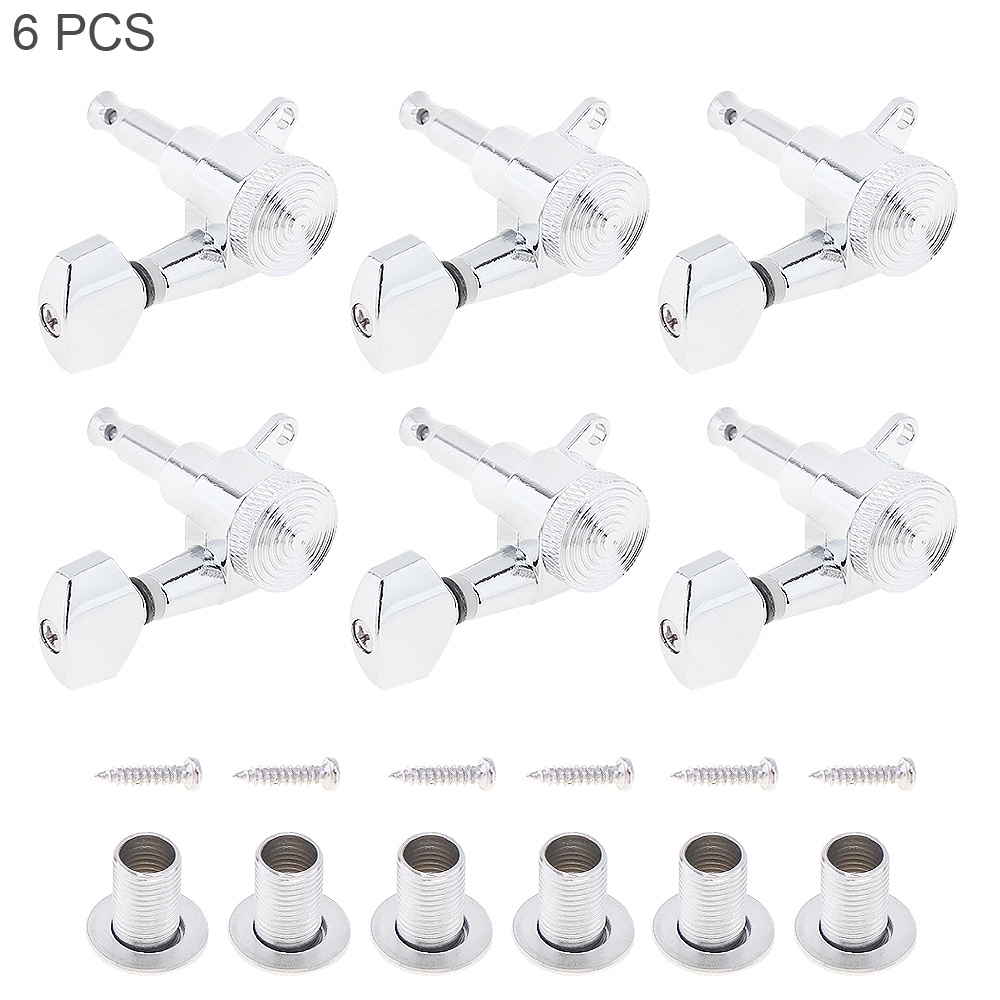 6pcs Tuning Pegs 6R Warna Silver Untuk Gitar