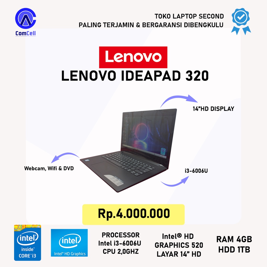 Laptop Second Lenovo Ideapad 320 Bergaransi