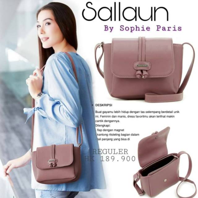 TAS SALLAUN : PINK / NAVY / GREY / BATA : SOPHIE MARTIN PARIS PROMO SELEMPANG