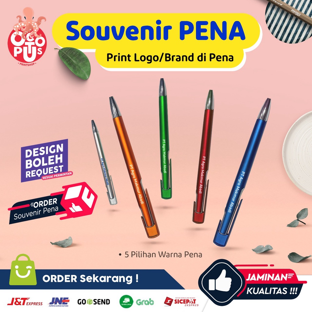 

Pena Souvenir Custom / Pulpen souvenir/ Pulpen Promosi / Pulpen Custom Elegan Berkelas (Free design)