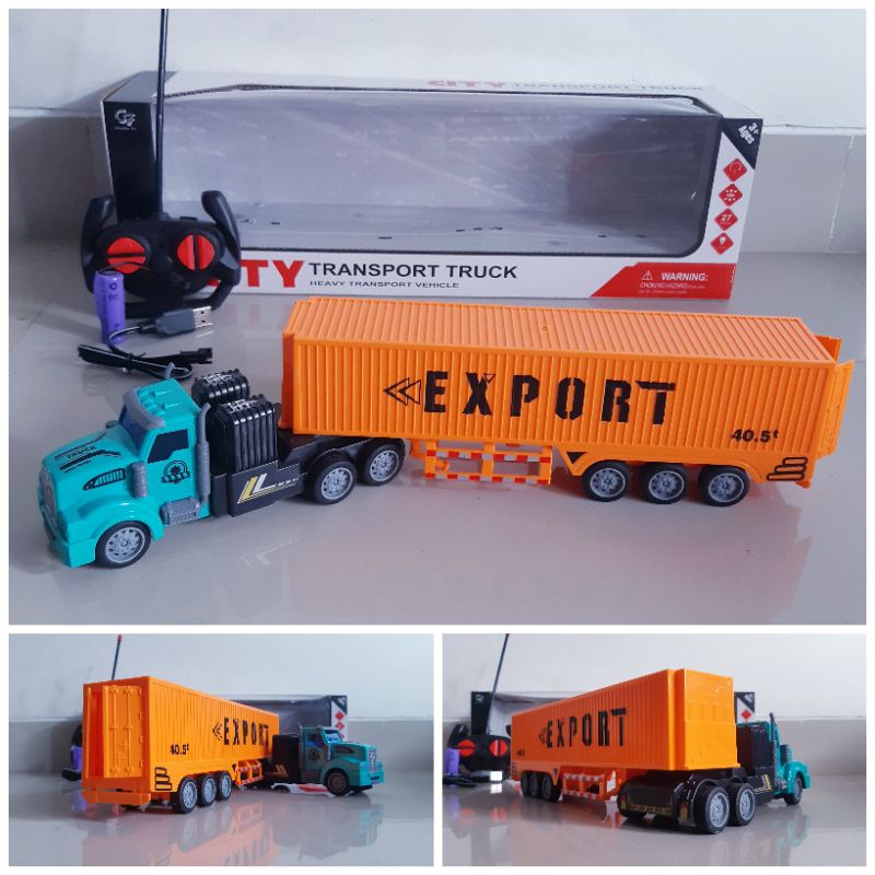 rc truk kontainer edukasi mobil truck remote control truk trailer radio kontrol mainan anak edikatif