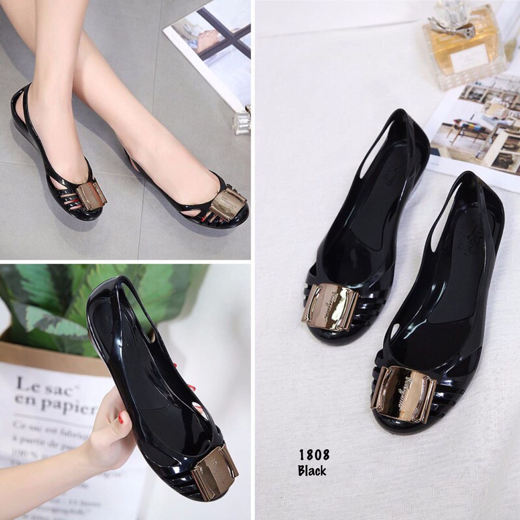 ✨ COD ✔️ SEPATU WANITA FLATSHOES 1808 90F JELLY SHOES 100% ORIGINAL WANGI LENTUR CANTIK RINGAN KUALITAS IMPORT ANTI SLIP