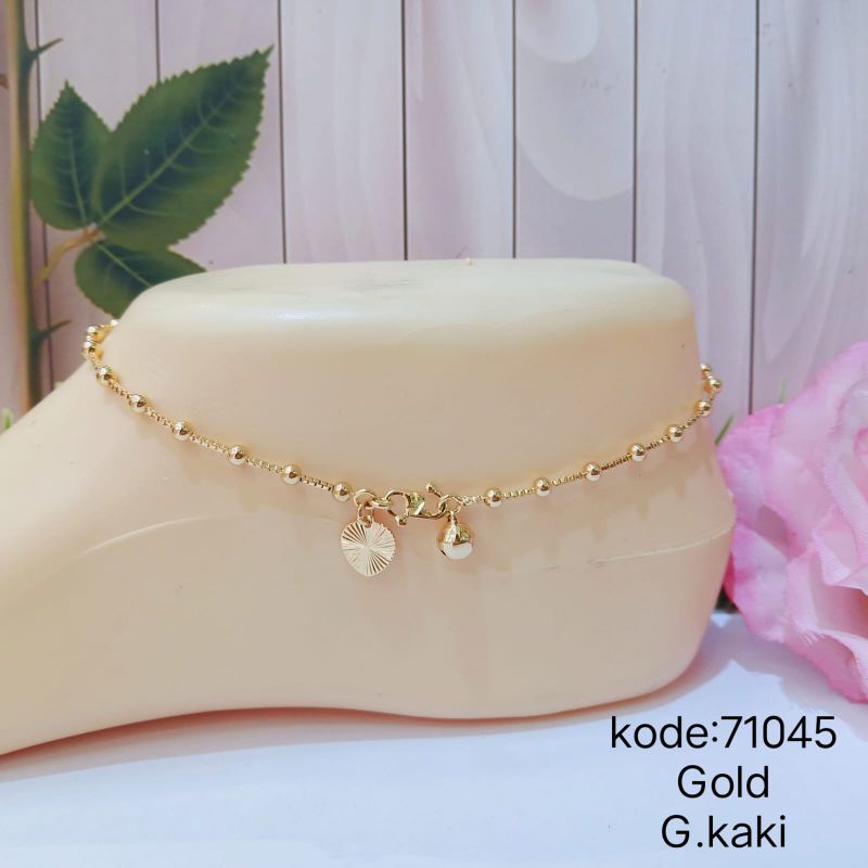 GELANG KAKI BIJI LADA KOMBINASI TITANIUM LAPIS EMAS 18k 74004.17-43. 71080