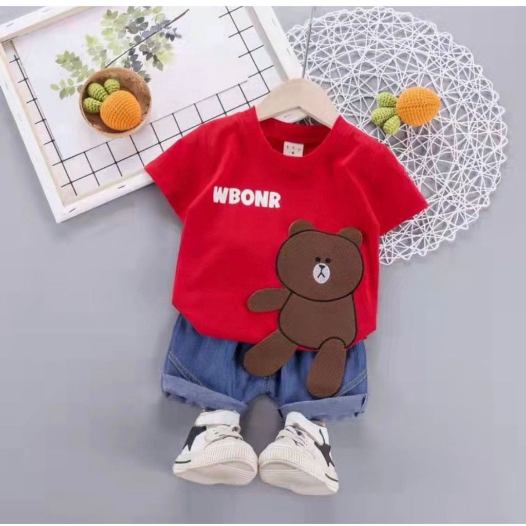 NEW-SETELAN TRENDY BAJU DENIM BAYI ANAK MOTIF BEAR TEDDY  PANDA WBONR DENIM USIA 6 BULAN-5 TAHUN TERBARU TERLARIS/ SETELAN TRENDY BAJU DENIM BAYI ANAK LAKI-LAKI/ SETELAN TRENDY BAJU DENIM BAYI ANAK PEREMPUAN/ SETELAN TRENDY BAJU DENIM BAYI ANAK COWOK