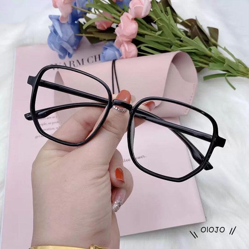 【COD】Versi Korea Dari Kacamata Warna Murni Anti-Biru Cahaya Anti-Kelelahan Wanita Transparan - ol