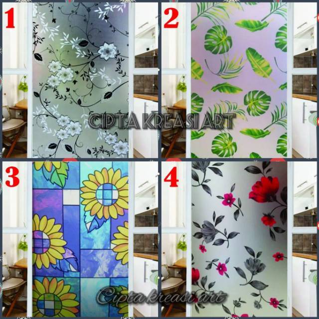STIKER MOTIF KACA JENDELA PINTU RUMAH / KACA FILM STICKER / WALLPAPER MOTIF STIKER KACA JENDELA RUMA