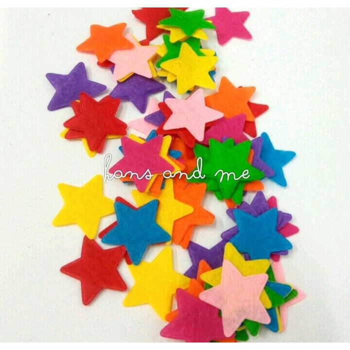 

Original Aplikasi Flanel Tempel Bintang 25mm Warna Warni Murah