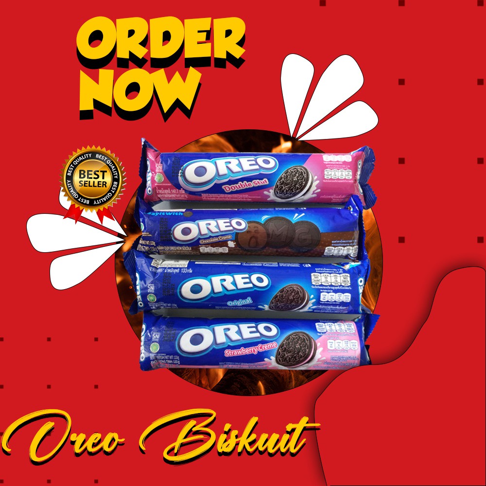 BISKUIT OREO WAFER SANDWICH ROLL CREAM RED VELVET ALL VARIAN SNACK MAKANAN RINGAN - ecer