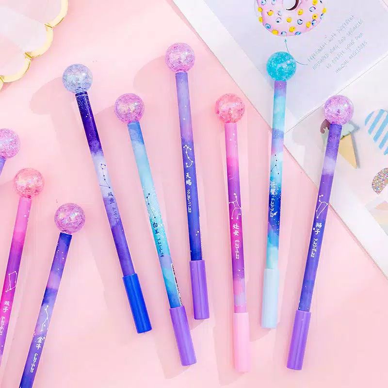

Pulpen Motif Zodiak Bola Crystal