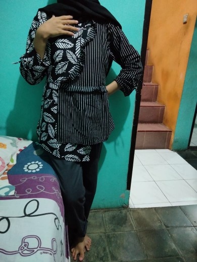 Tey-17 Batik Wanita Asj Sa Hrb026 Kenongo Kemeja Tosca Pendek