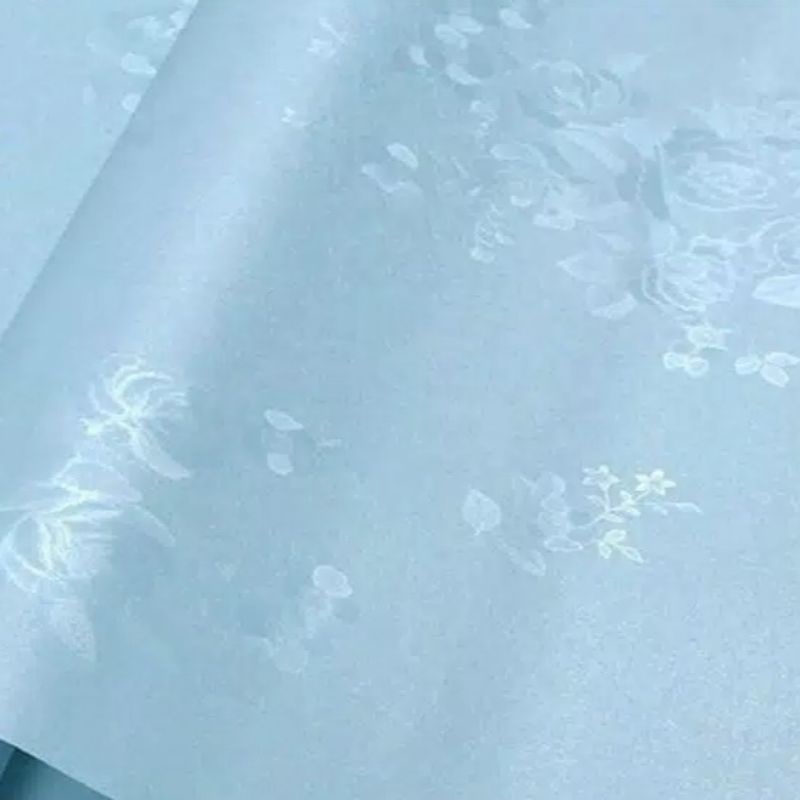 

alas mahar biru motif timbul