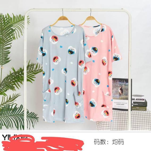 Baju tidur wanita import dress kembang pita