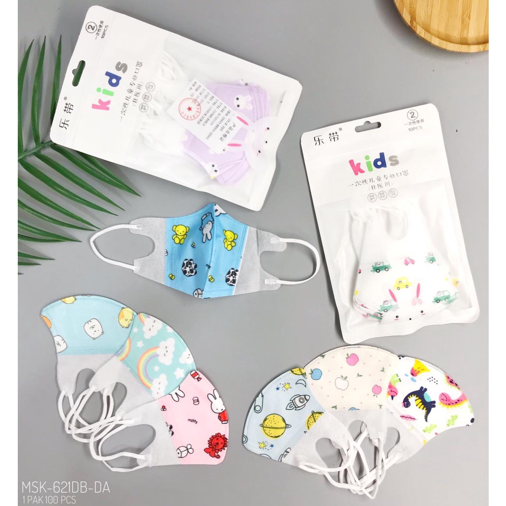 Maker Duckbil Surgical Anak Karakter/Masker Duckbil Kids Motif Isi 10 pcs Masker Duckbil 3ply Motif Kartun