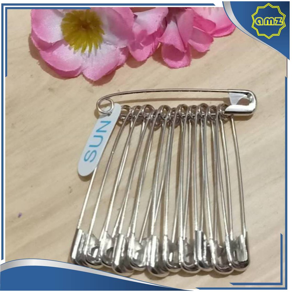 

Peniti Jumbo SUN Putih Silver 5CM isi 12 Pcs - 1 Renteng