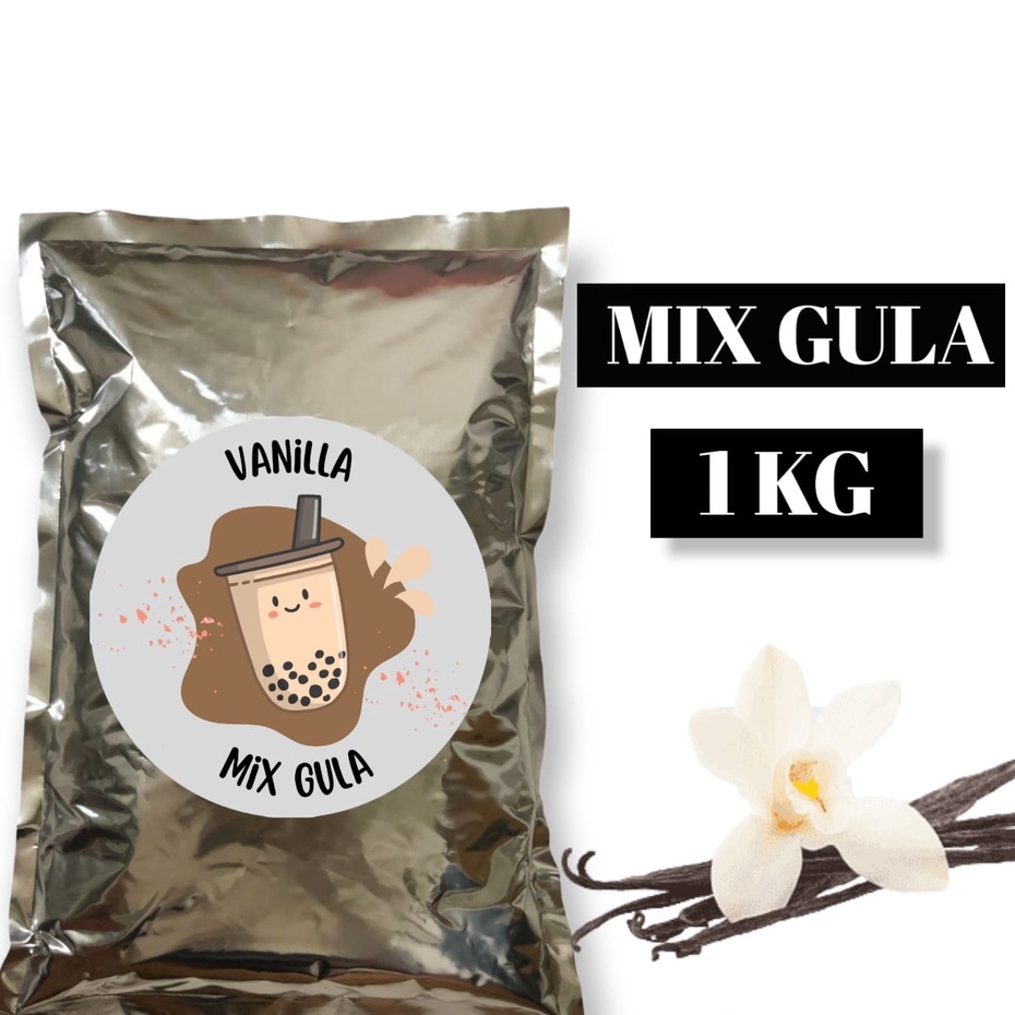 

BUBUK MINUMAN BOBA / SERBUK MINUMAN / POWDER DRINK RASA VANILLA / VANILA 1KG MIX GULA