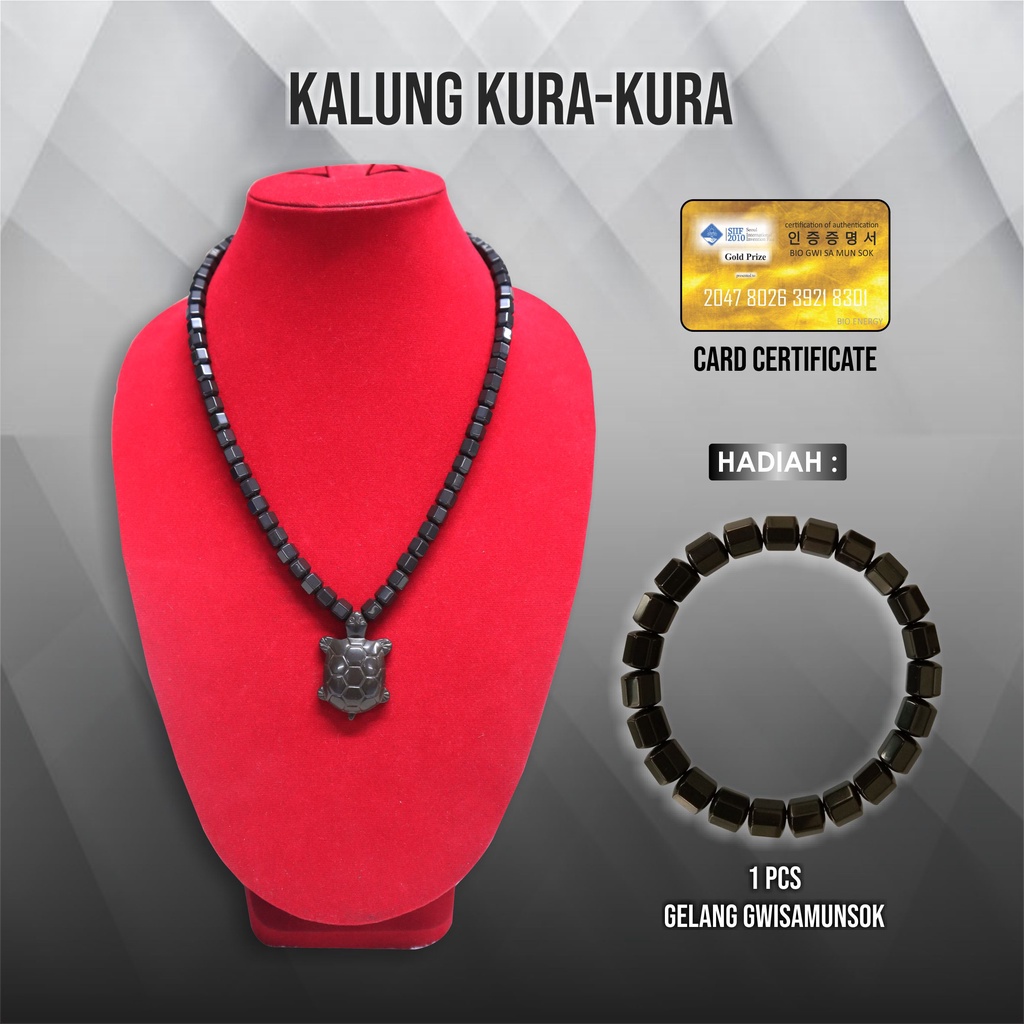 PROMO!!! Kalung Terapi Kesehatan Kura - Kura Gwisamunsok Bonus Gelang kesehatan