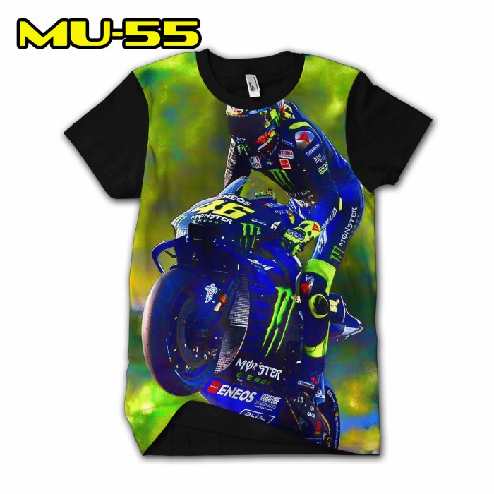 Kaos Valentino Rossi MotoGP mandalika Baju Pembalap 3D keren