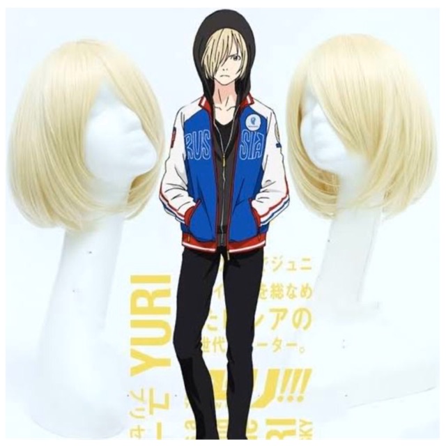 Yuri Plisetsky wig cosplay pale blonde yuri on ice bob
