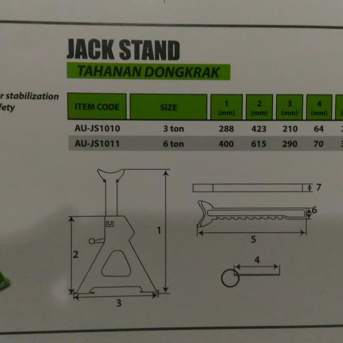 TEKIRO - 1 SET 2 PCS JACK STAND 3 TON - TAHANAN DONGKRAK - ORIGINAL