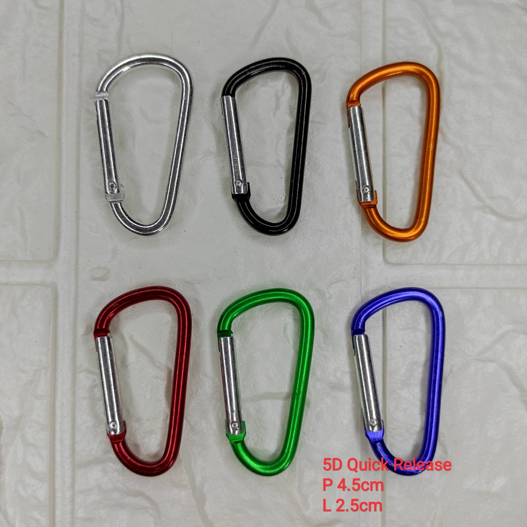 Carabiner D 5D Polos Karabiner Gantungan Kunci Keychain Buckle Mini quick release murah