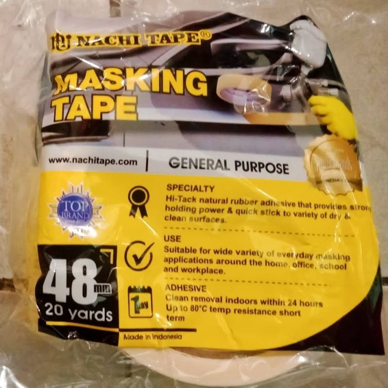 

Lakban Kertas Masking Tape NACHI 48 mm Isolasi Kertas