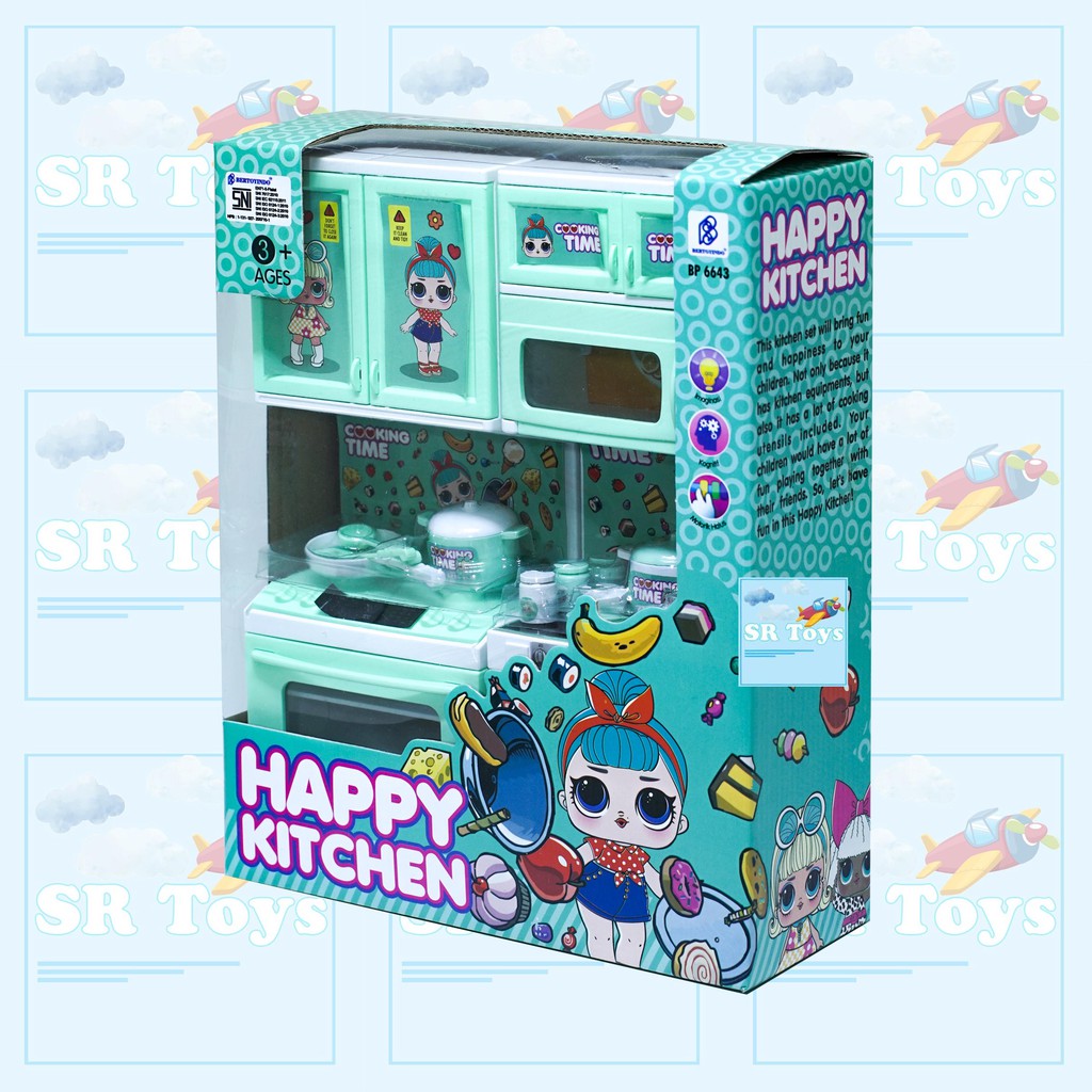 COD MAINAN ANAK DAPUR HAPPY KITCHEN SET COOKING LOL HK