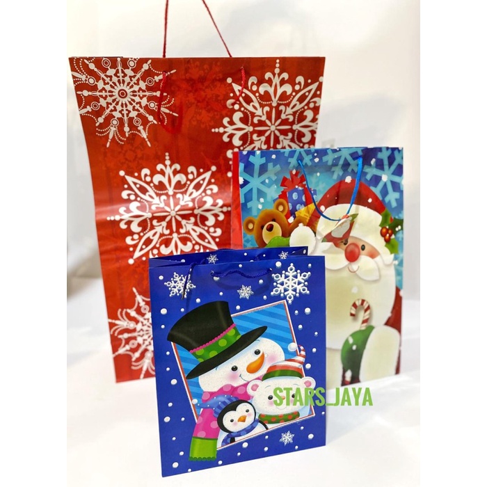 

Paper Bag Natal Jumbo, Goodie Bag, Kantong Kertas, Packing Kado 043