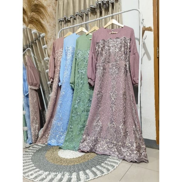 gamis wanita brukat impor silvana dress baju gamis ootd murah berkualitascterbaru 2022 gamis pesta k