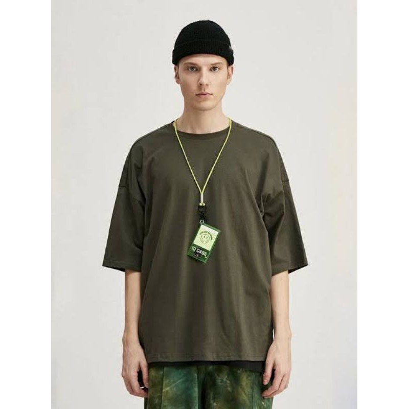 OVERSIZED SHIRT BLACK/GREEN ARMY