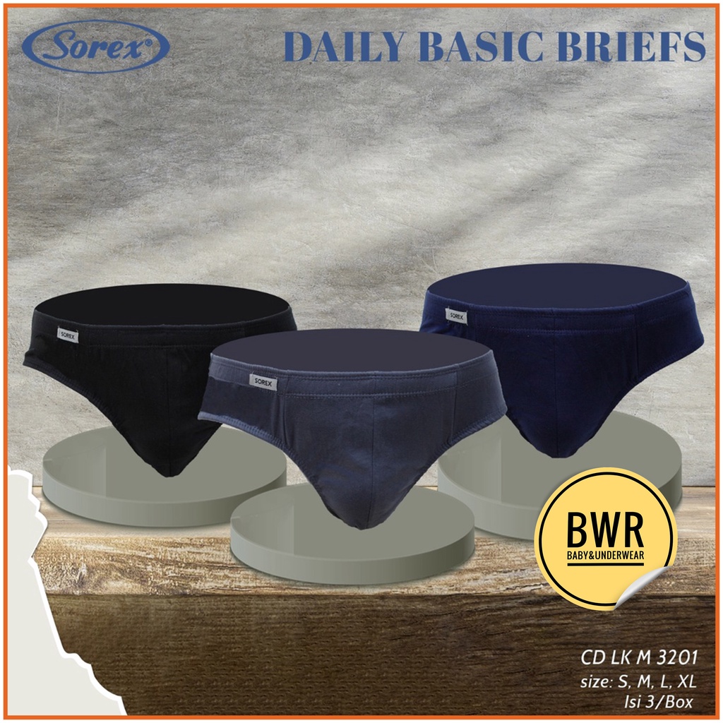 [ Ecer ] CD Sorex M 3201 Karet Kerut / Celana Dalam Pria Daily Basic Briefs Sorex M3201 | Bwr