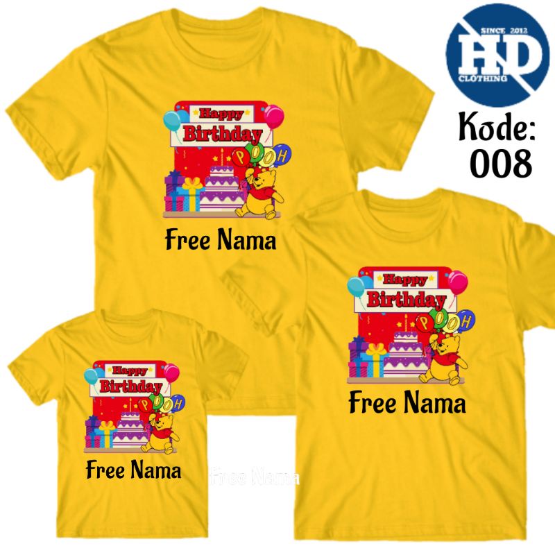 Kaos Ulang Tahun Gratis Nama, Cotton Combad 30s - S,M,L,XL,XXL,XXXL