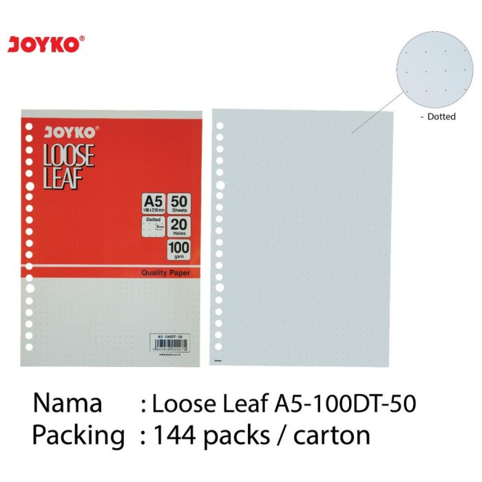

LOOSE LEAF JOYKO DOTTED A5-100DT-50