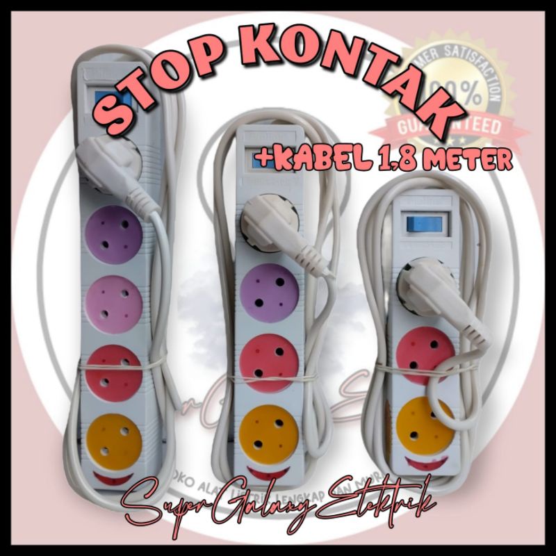 Stop Kontak Gepeng + Kabel 1,8m / Terminal + Kabel