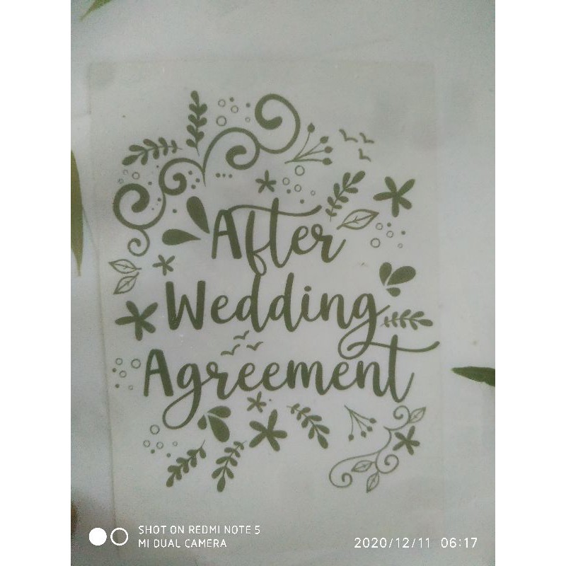 after wedding agreement
