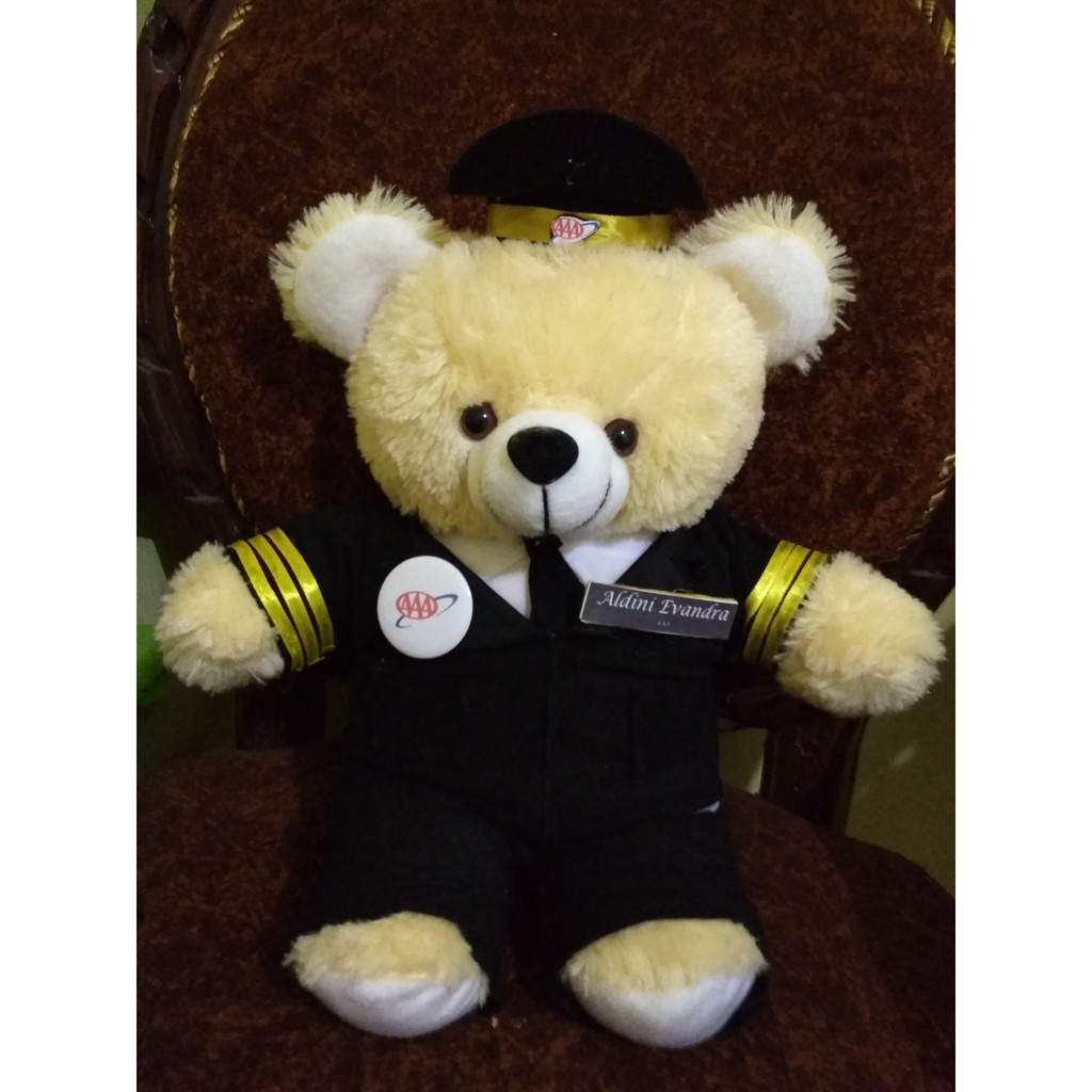 Boneka Profesi Masinis Pilot Boneka Masini Boneka Pilot Murah Medium Teddy Bear Cream souvenir kado