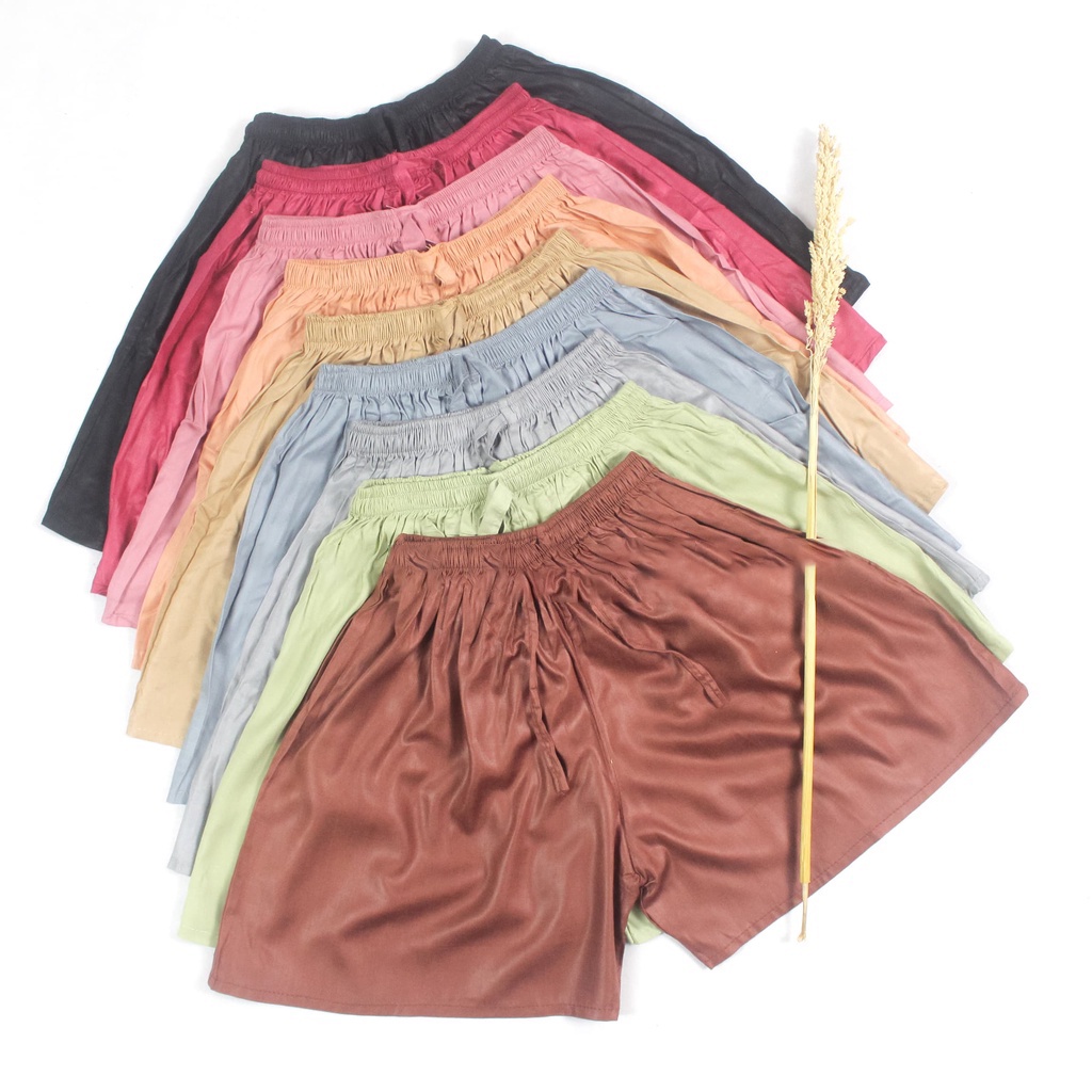 VS - Celana Pendek Wanita Hot Pants Rayon Polos / Celana Pendek / Hotpants Wanita Santai Dirumah