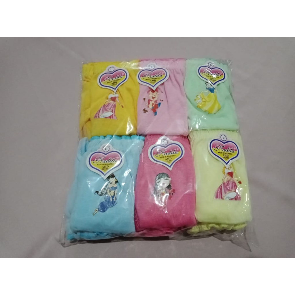 6pcs CELANA DALAM ANAK PEREMPUAN MOTIF KARTUN/ CD ANAK PEREMPUAN/ CANGCUT ANAK/ KANCUT ANAK MURAH