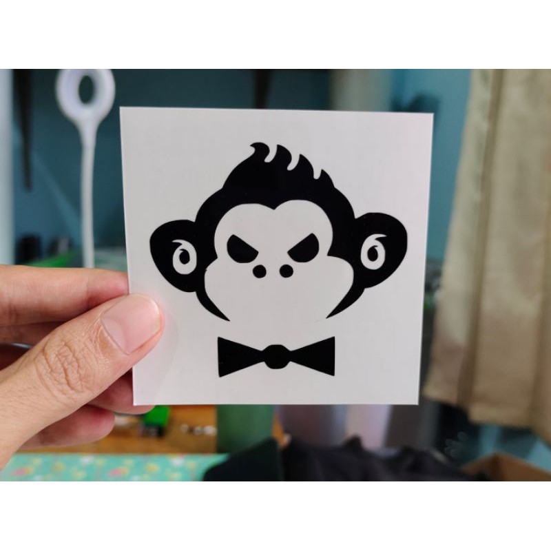 

stiker cutting custom monyet lucu