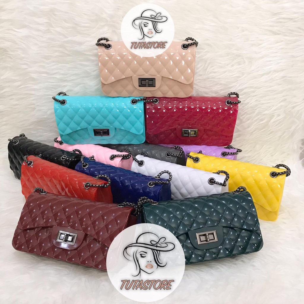 TAS IMPORT JAKARTA JELLY GLOSSY UKURAN 22CM TSGH22