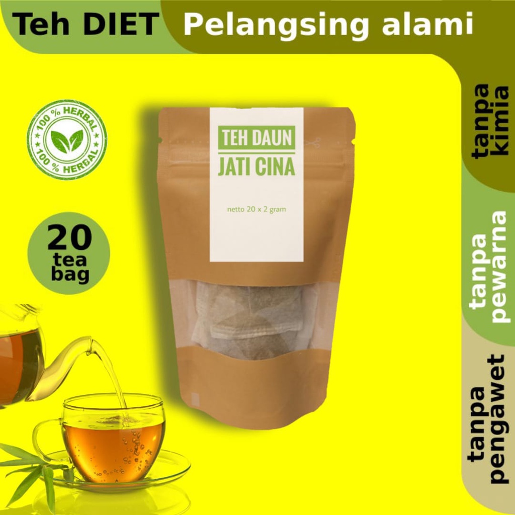 Teh Diet Daun Jati Cina Obat Pelangsing Herbal