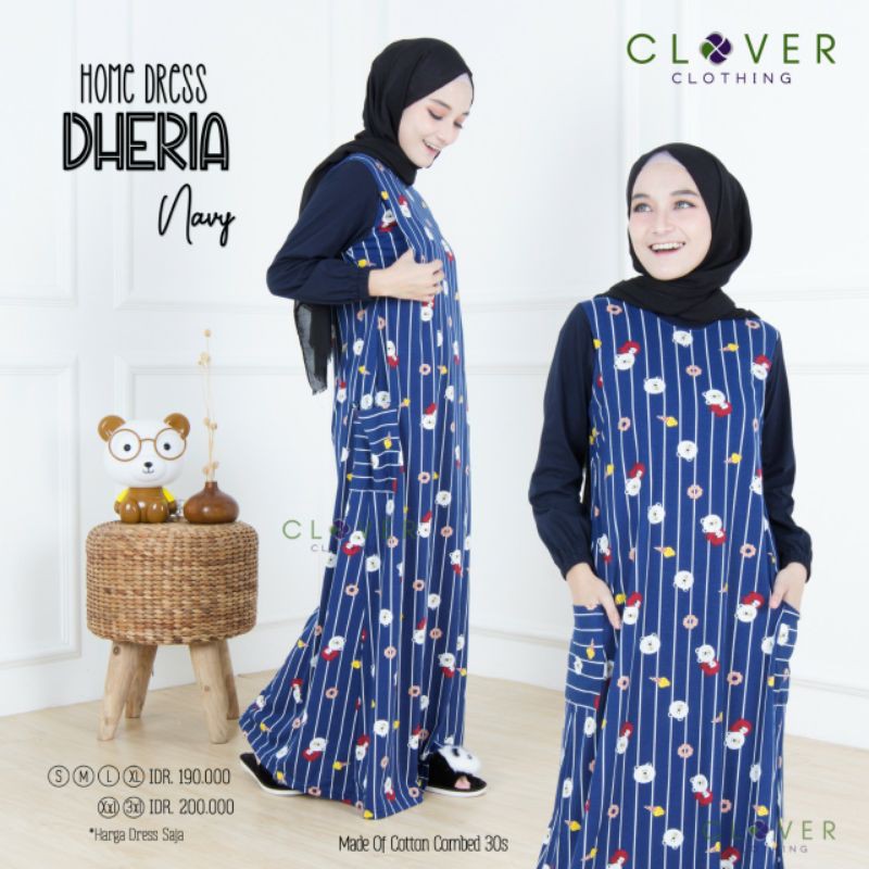 Home Dress - Gamis Simpel - Home Dress Dheria By Clover Clothing Original - Gamis Busui