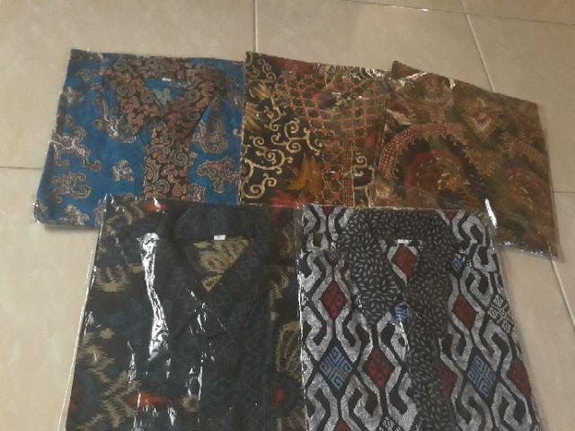 Aneka Batik Hrb026 Kenongo Hem Pendek Padi Pekalongan M L Xl Batik Pria Murah Modern Grosir