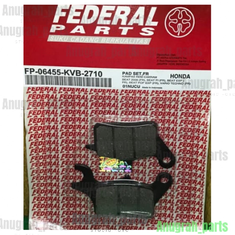 KAMPAS REM DEPAN KVB ORIGINAL FEDERAL KAMPAS REM DEPAN VARIO BEAT BEAT F1 beat pop